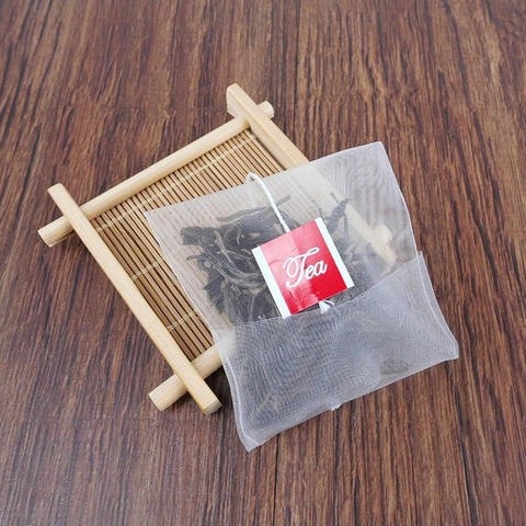 Combo 100 Túi Lọc Trà Có Dây Nhúng Gấp Miệng, Chất Liệu Loại Lưới An Toàn - HVL