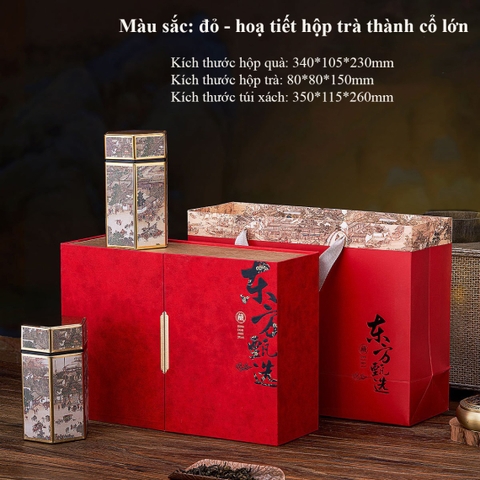 Bộ Hộp Trà Gỗ Vân Sơn Cao Cấp - Quà Tặng Sang Trọng HVL