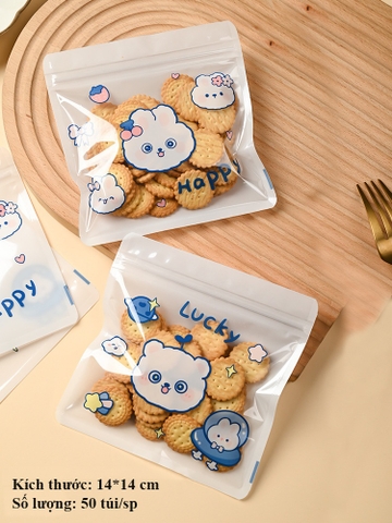 Túi đựng bánh kẹo hoạ tiết Gấu - Thỏ Lucky Happy
