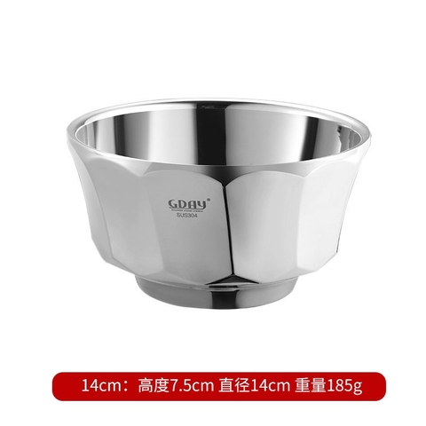 Bát inox, bát ăn inox 304 hai lớp cách nhiệt, cứng, bền, cách nhiệt, thiết kế kim cương