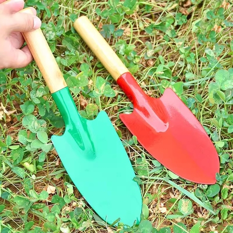 Xẻng Trồng Cây Cán Gỗ Cầm Tay 26 cm Siêu Bén Super Farmer