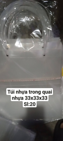 Túi vuông trong suốt quai nhựa