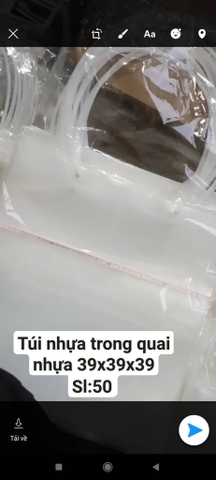 Túi vuông trong suốt quai nhựa