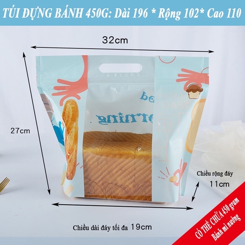 [Mã LIFE1511A giảm 10% đơn 50K] Túi bánh mì ziplock đựng bánh 300g-450g, màu sắc đa dạng- VUA BAO BÌ