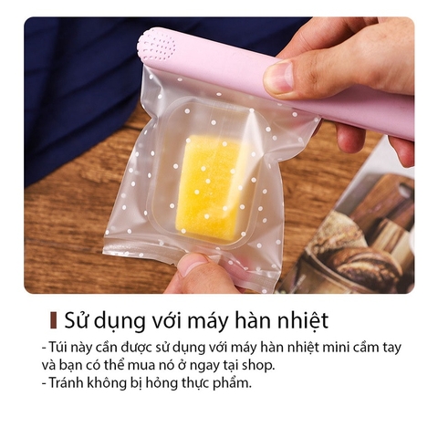 [Mã LIFE1511A giảm 10% đơn 50K] Túi đựng trà/ bánh kẹo,Túi OPP Chấm Bi, hàn nhiệt,100c/1sp - VUA BAO BÌ