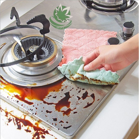 Khăn lau 2 mặt đa năng bằng vài bông cao cấp, thấm nước - HVL TEA