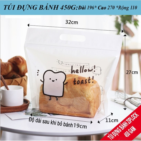 [Mã LIFE1511A giảm 10% đơn 50K] Túi bánh mì ziplock đựng bánh 300g-450g, màu sắc đa dạng- VUA BAO BÌ