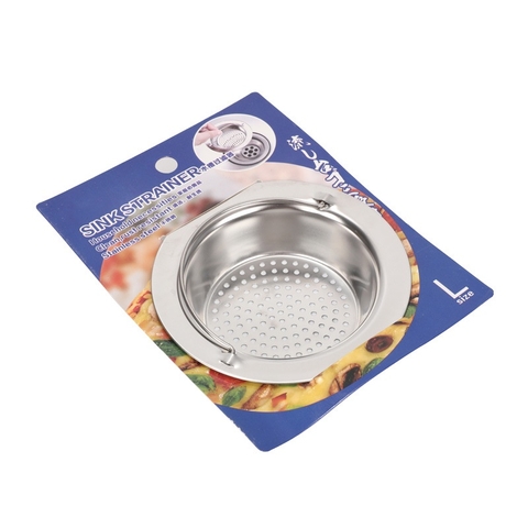 Lọc rác bồn rửa bát, rửa chén inox, bộ lọc chậu rửa chống tắc, có quai inox - HVL TEA