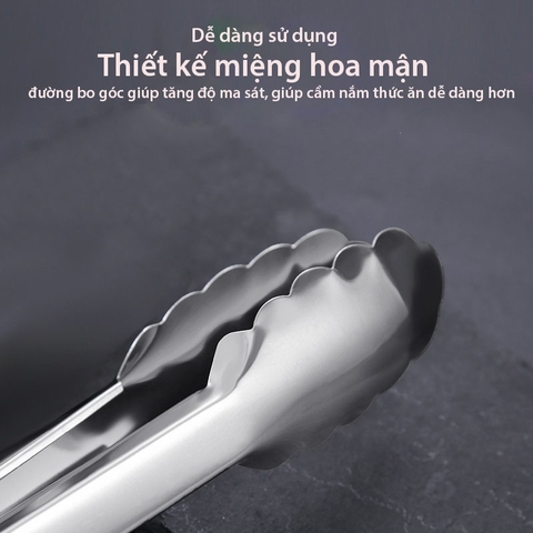 Kẹp gắp thức ăn, gắp đá bằng inox có bọc nhựa/ kim loại tiện dụng, đầu có móc treo tiết kiệm diện tích - BartenderWitch