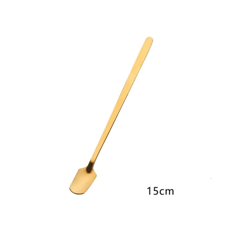 Thìa pha cà phê inox 304 mạ vàng pha trà muỗng cafe cán dài kiểu dáng hiện đại thiết kế sang trọng chiều dài 13-15-17 cm