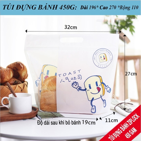 [Mã LIFE1511A giảm 10% đơn 50K] Túi bánh mì ziplock đựng bánh 300g-450g, màu sắc đa dạng- VUA BAO BÌ