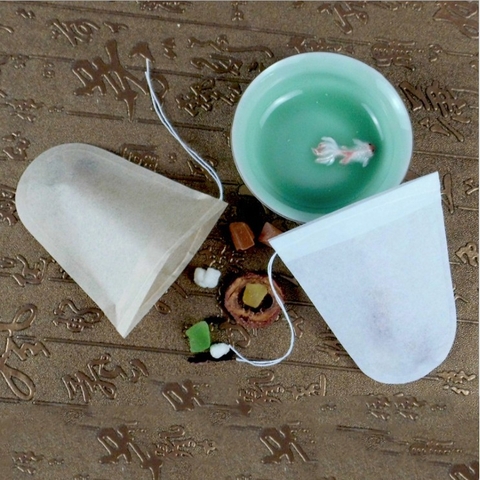 Túi lọc trà giấy hình phễu có dây, tiện dụng, 100túi/sp, 8x9cm - HVL TEA