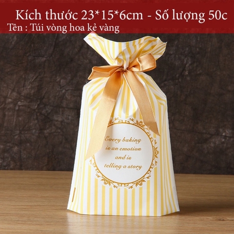 Túi đựng bánh kẹo có dây buộc, nhiều họa tiết