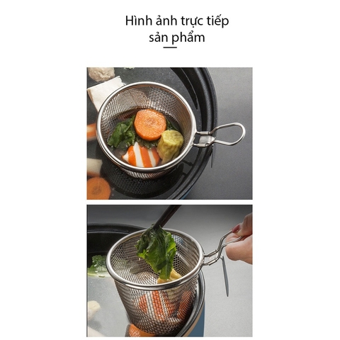 Giỏ vớt gia vị nhúng lẩu, nhúng mì thép không gỉ 304 tiện lợi - HVL TEA