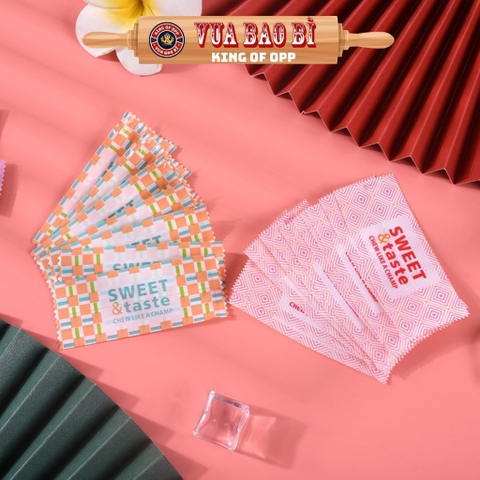 Túi đựng bánh kẹo SWEET TASTE, hàn nhiệt, kích thước 4*9.5cm, BBK11 - VUA BAO BÌ