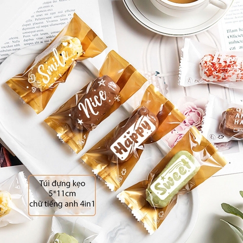 Bao bì đựng kẹo,200 Túi Bao Bì/ Túi OPP Mờ, Hàn Miệng