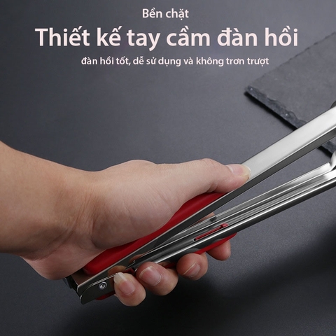Kẹp gắp thức ăn, gắp đá bằng inox có bọc nhựa/ kim loại tiện dụng, đầu có móc treo tiết kiệm diện tích - BartenderWitch