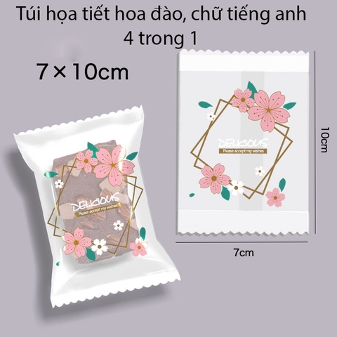 Túi đựng bánh kẹo, trà hàn nhiệt hoạ tiết Chữ Tiếng Anh 4 in 1