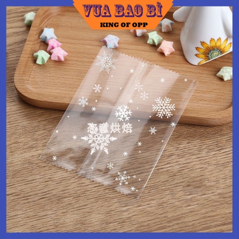 Túi đựng trà và bánh kẹo họa tiết bông tuyết,hàn nhiệt, 100c/1sp - VUA BAO BÌ