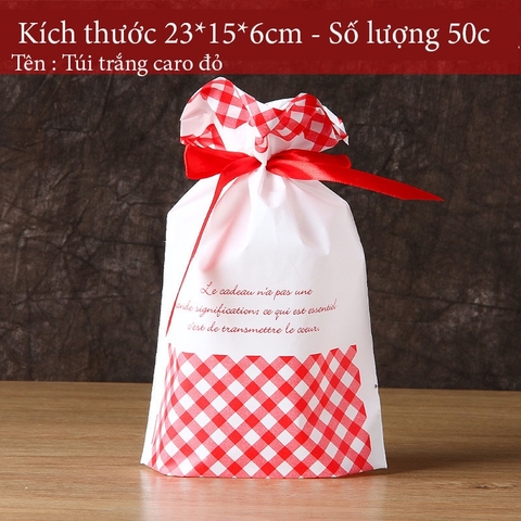 Túi đựng bánh kẹo có Dây Nơ, nhiều họa tiết, bao bì đựng bánh buộc dây 50 túi/sp - VUA BAO BÌ
