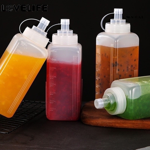 Chai nhựa đựng nước sốt chống bụi/ chống tràn dung tích lớn 800/ 1000ml, Bình bóp nhựa - Bartender Witch