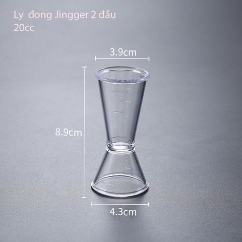 Ly đong 2 đầu - Jigger 2 đầu chất liệu PC, inox thực phẩm pha chế, định lượng vạch chia - Bartender Witch