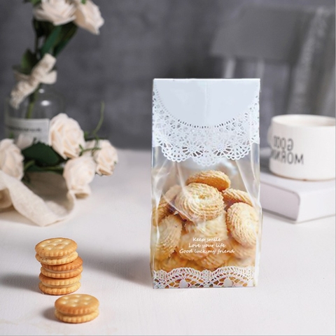 Túi đựng bánh quy trong suốt, túi đựng snack bánh dứa (50 túi/sp)- VUA BAO BI