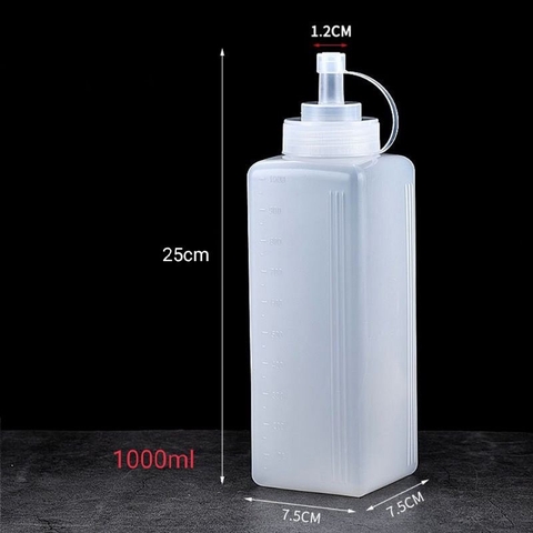 Chai nhựa đựng nước sốt chống bụi/ chống tràn dung tích lớn 800/ 1000ml, Bình bóp nhựa - Bartender Witch