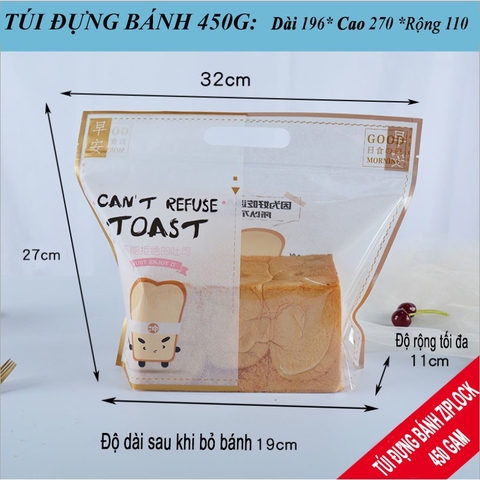 [Mã LIFE1511A giảm 10% đơn 50K] Túi bánh mì ziplock đựng bánh 300g-450g, màu sắc đa dạng- VUA BAO BÌ