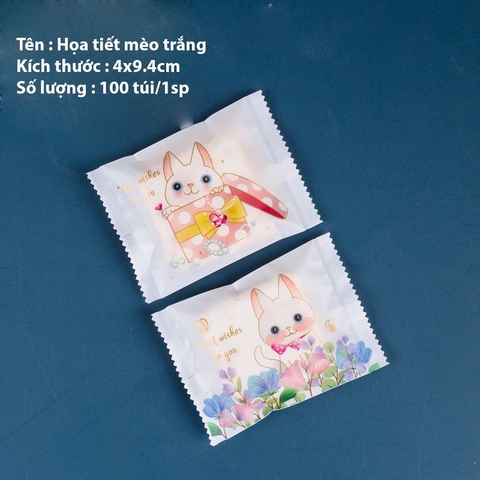 Túi đựng bánh kẹo, Họa tiết Mèo trắng nhiều loại