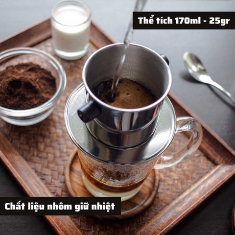 Phin Nhôm Pha Cà Phê 25 gram,  giữ nhiệt tốt chuyên dụng cho dân ghiền và cho quán - BartenderWitch
