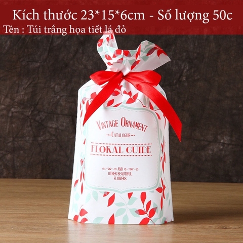 Túi đựng bánh kẹo có Dây Nơ, nhiều họa tiết, bao bì đựng bánh buộc dây 50 túi/sp - VUA BAO BÌ