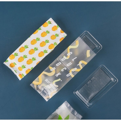 Túi đựng bánh kẹo hoạ tiết bánh dứa, hàn nhiệt, 100 túi/sp - VUA BAO BÌ