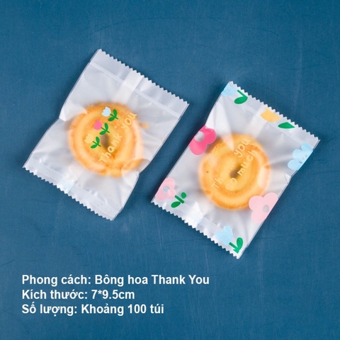 Túi đựng bánh kẹo hoạ tiết 3 Bông Hoa, bao bì thực phẩm