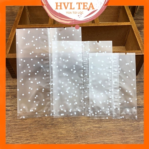 [Mã LIFE1511A giảm 10% đơn 50K] Túi đựng trà/ bánh kẹo,Túi OPP Chấm Bi, hàn nhiệt,100c/1sp - VUA BAO BÌ
