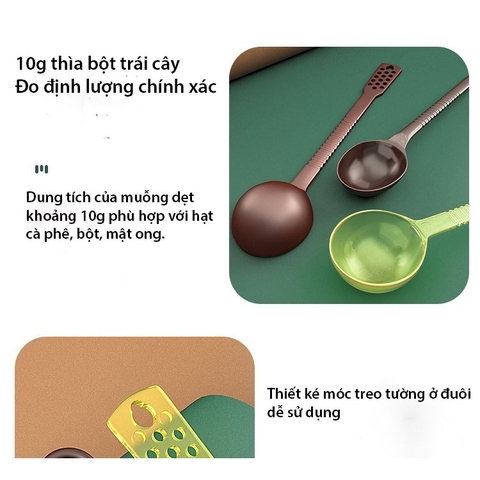 Thìa đong nâu múc bột, múc sốt hoa quả - muỗng đong nâu định lượng 10/15 gram - HVL TEA