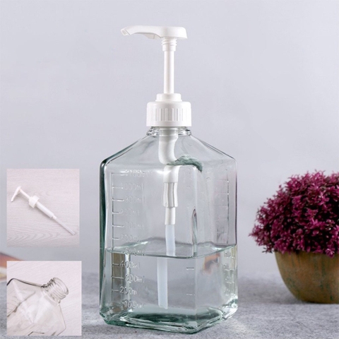 Bình bơm đường/siro thủy tinh có pump 1100ml cao cấp, loại tốt - HVL TEA