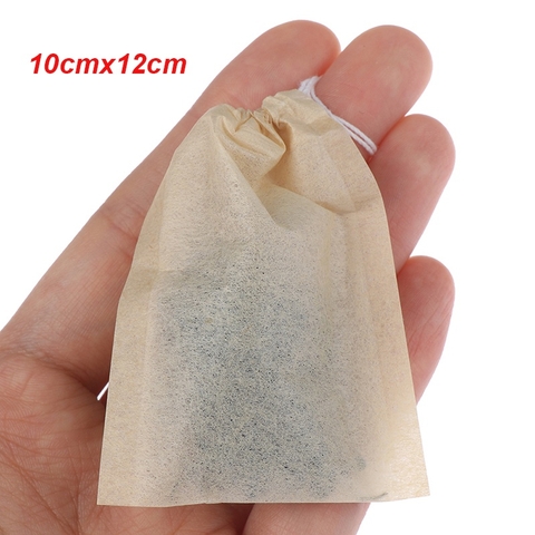 Combo 100 Túi lọc trà giấy màu gỗ, có dây rút, nhiều kích thước - HVL