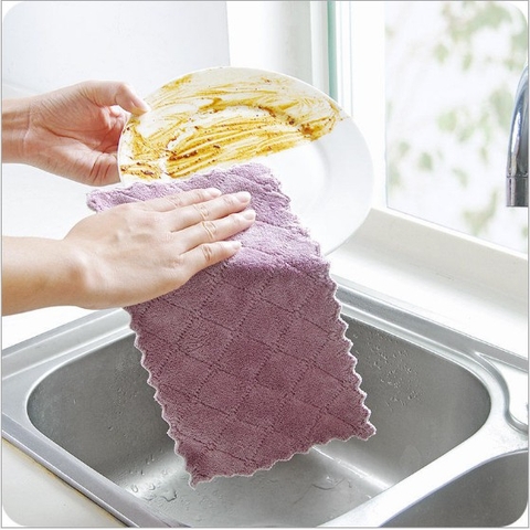 Khăn lau 2 mặt đa năng bằng vài bông cao cấp, thấm nước - HVL TEA