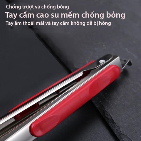 Kẹp gắp thức ăn, gắp đá bằng inox có bọc nhựa/ kim loại tiện dụng, đầu có móc treo tiết kiệm diện tích - BartenderWitch