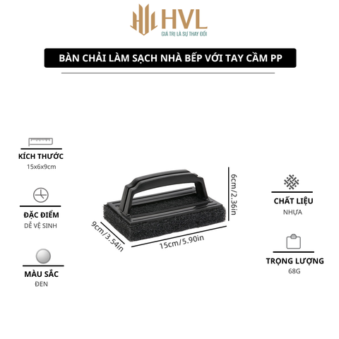 Bàn chải làm sạch nhà bếp với tay cầm PP