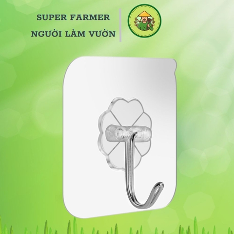 SET 10 Móc dán tường siêu dính trong suốt, chịu lực tốt, 6x6cm