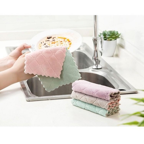 Khăn lau 2 mặt đa năng bằng vài bông cao cấp, thấm nước - HVL TEA