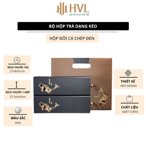 Hộp trà giấy dạng kéo, hộp quà tặng cổ điển - HVL TEA