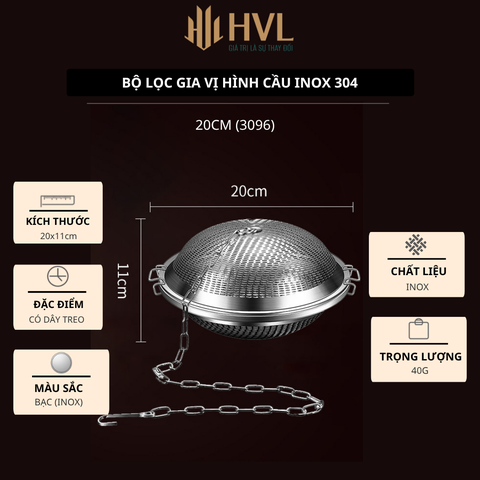 Bộ lọc gia vị hình cầu inox 304