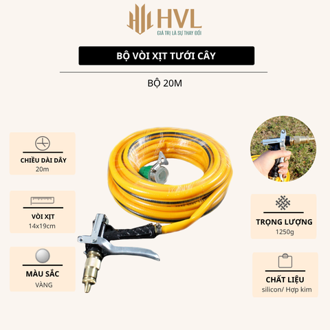 Bộ Vòi Xịt Tưới Áp Suất Cao Dây Dài 10 - 20m Siêu Bền