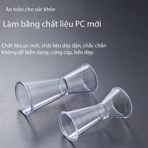 Ly đong 2 đầu - Jigger 2 đầu chất liệu PC, inox thực phẩm pha chế, định lượng vạch chia - Bartender Witch