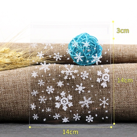 Túi đựng trà, bánh kẹo dán miệng họa tiết Bông Tuyết (100c/1sp), BBDM04 - VUA BAO BI
