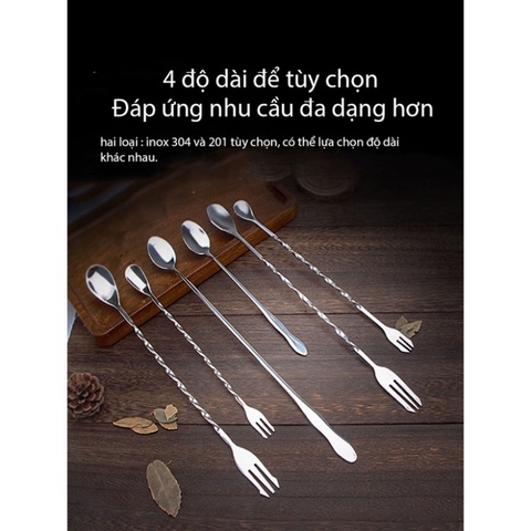 Thìa bar pha chế inox, thìa khuấy 2 đầu pha chế - Bartender Witch