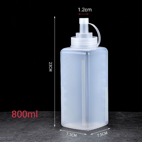 Chai nhựa đựng nước sốt chống bụi/ chống tràn dung tích lớn 800/ 1000ml, Bình bóp nhựa - Bartender Witch
